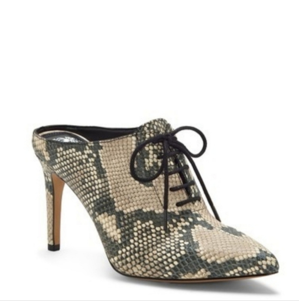 Vince Camuto Snake Print Mules